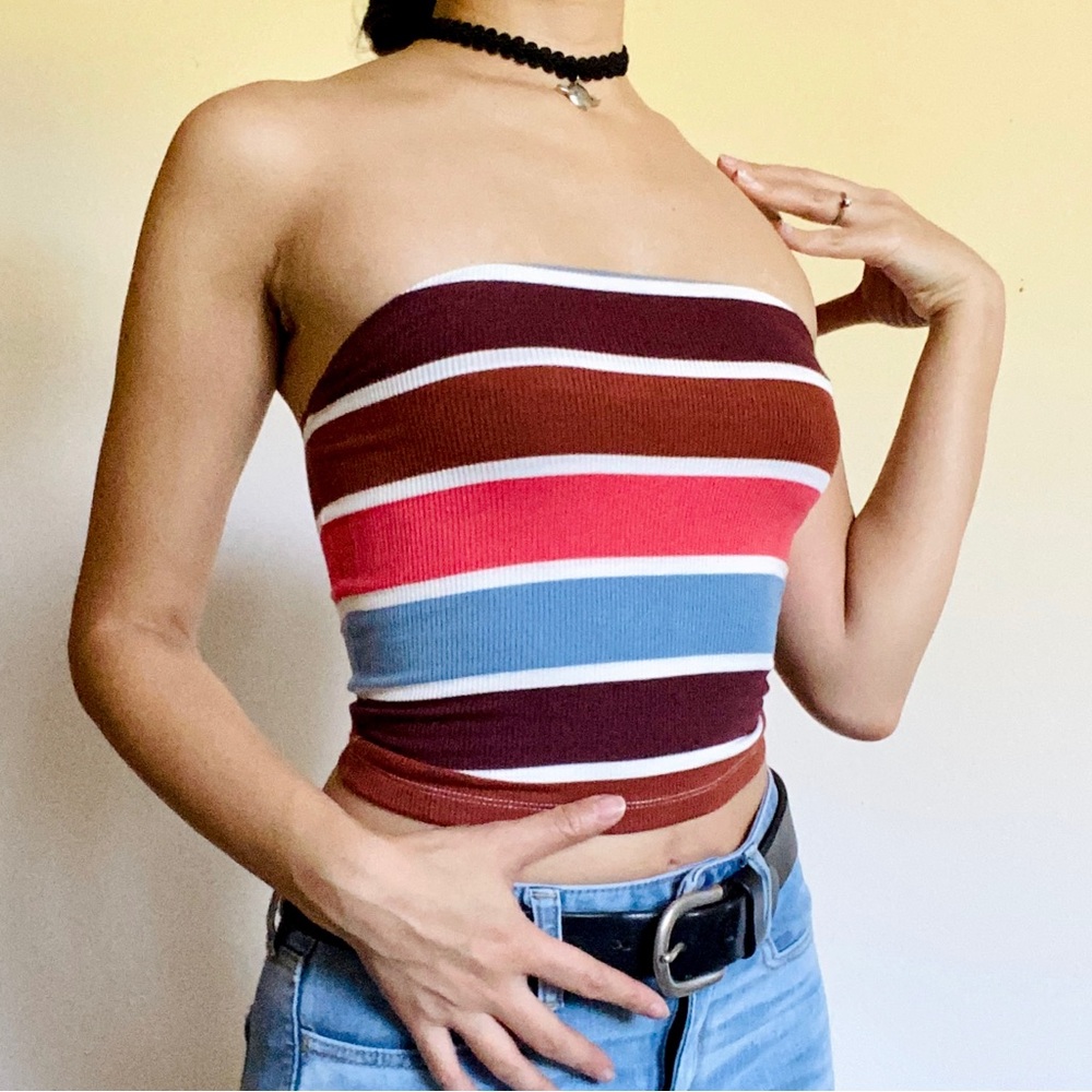 American Eagles colorful stripe tube top